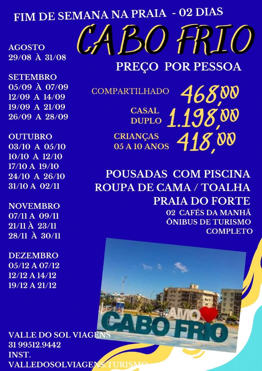 CABO FRIO  - SEXTA A DOMINGO  - BAIXA 